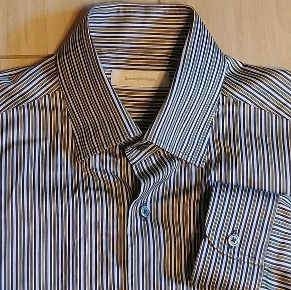 Ermenegildo Zegna Soft Cotton Striped Shirt L - Picture 2 of 4